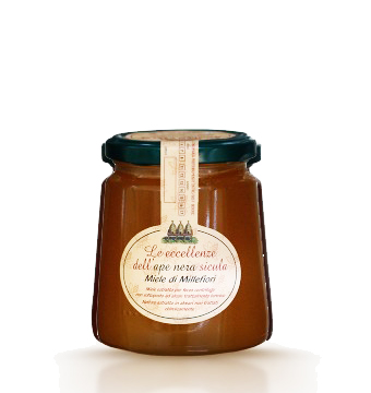 Apicoltura Carlo Amodeo - Miele Millefiori delle Madonie di Ape Nera Sicula - barattolo da 250 gr
