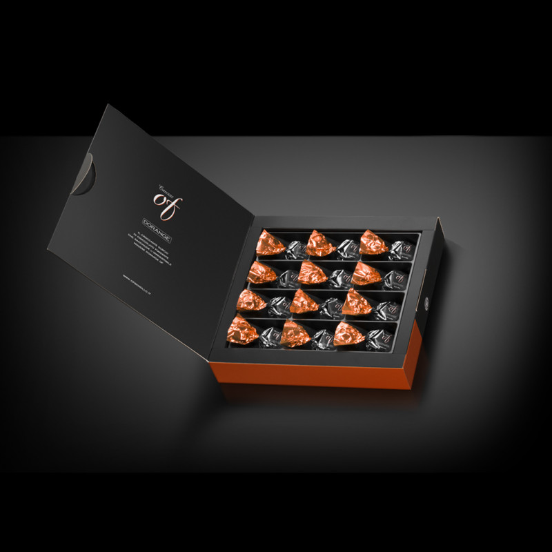 Bonollo Cioccolatini con mousse all'arancia "Carezze OF Dorange" Scatola regalo da 216 gr