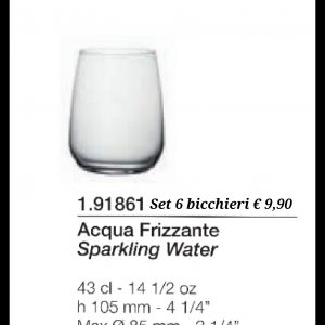 Bormioli set 6 bicchieri acqua frizzante